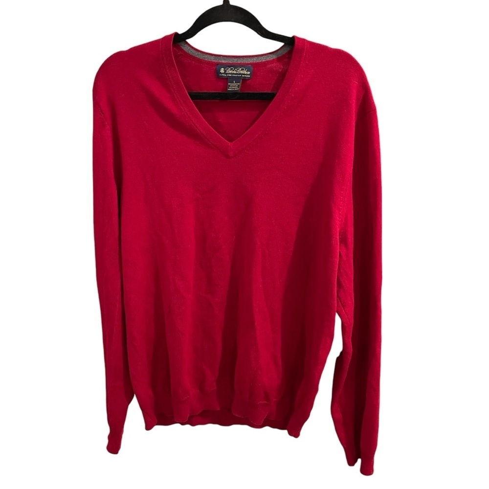 Brooks Brothers Merino Wool Blend V-neck Sweater Size L